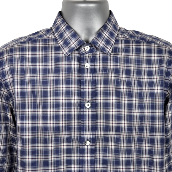 RAG & BONE Plaid Long Sleeve Shirt Men's Size 15.5 - Picture 1 of 7